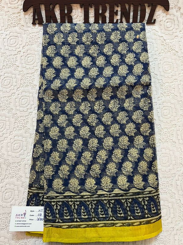 ​Hand block Kota Doria sarees