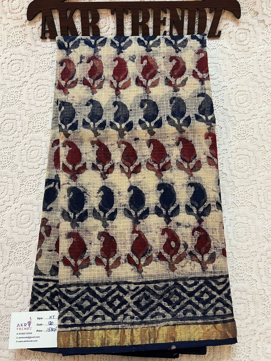 ​Hand block Kota Doria sarees
