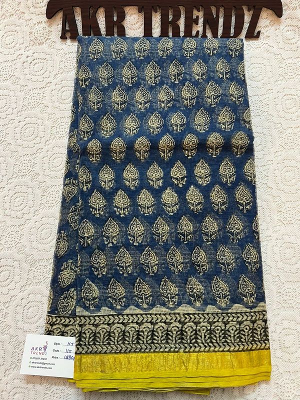 ​Hand block Kota Doria sarees