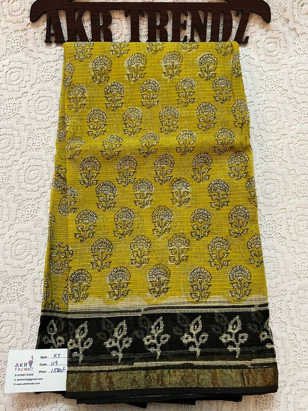 ​Hand block Kota Doria sarees