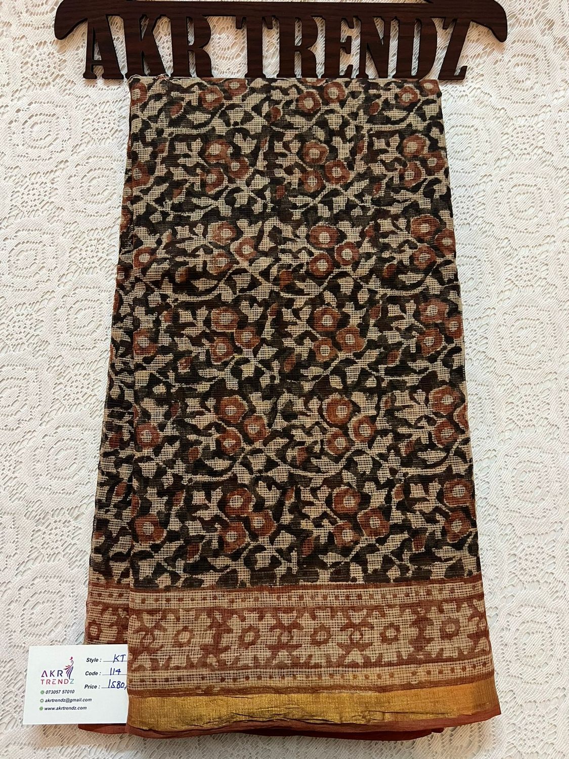 ​Hand block Kota Doria sarees