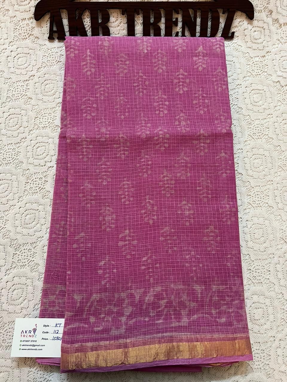 ​Hand block Kota Doria sarees