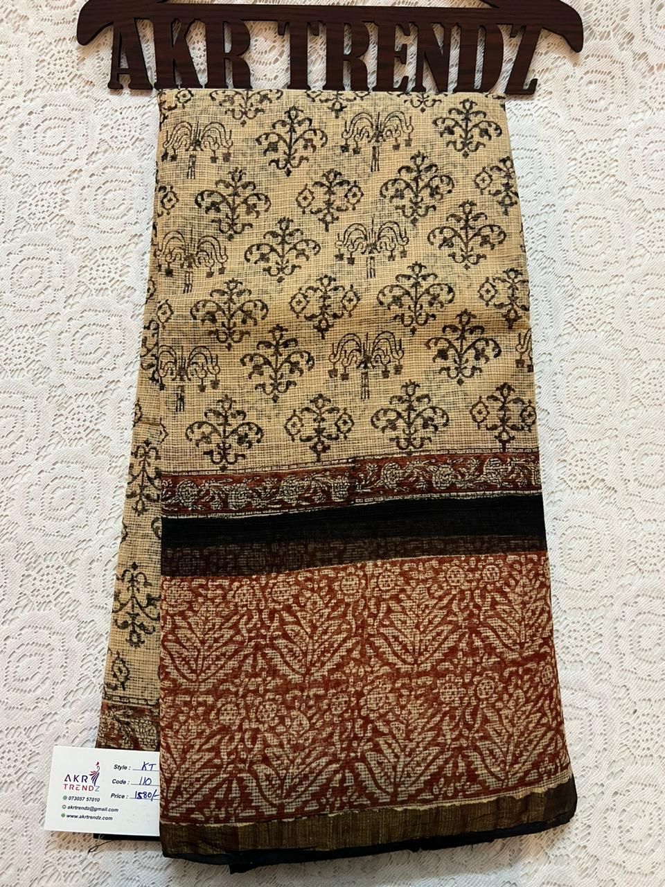 ​Hand block Kota Doria sarees