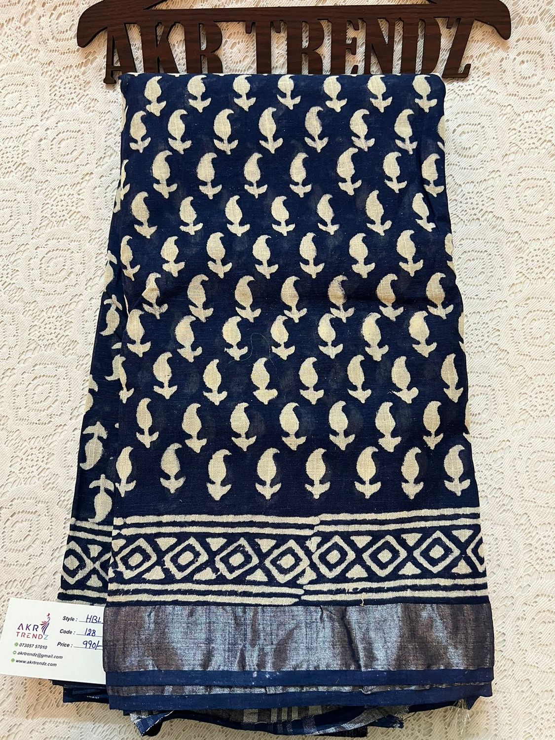 Hand Block Linen cotton sarees