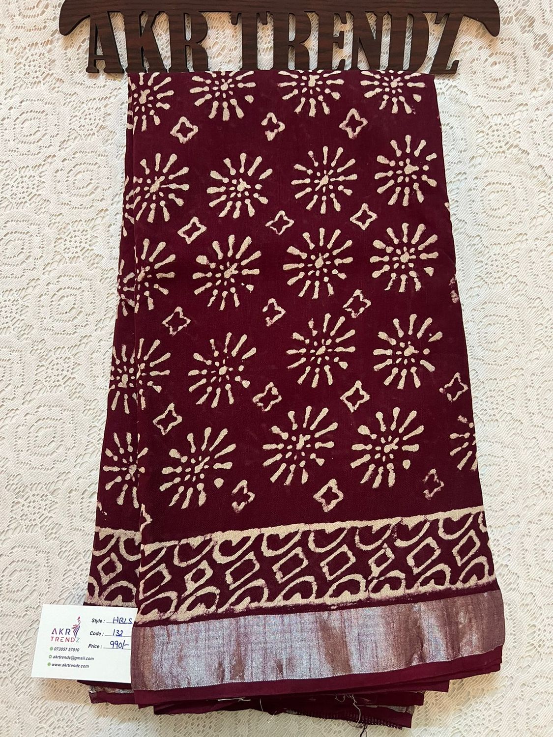 Hand Block Linen cotton sarees