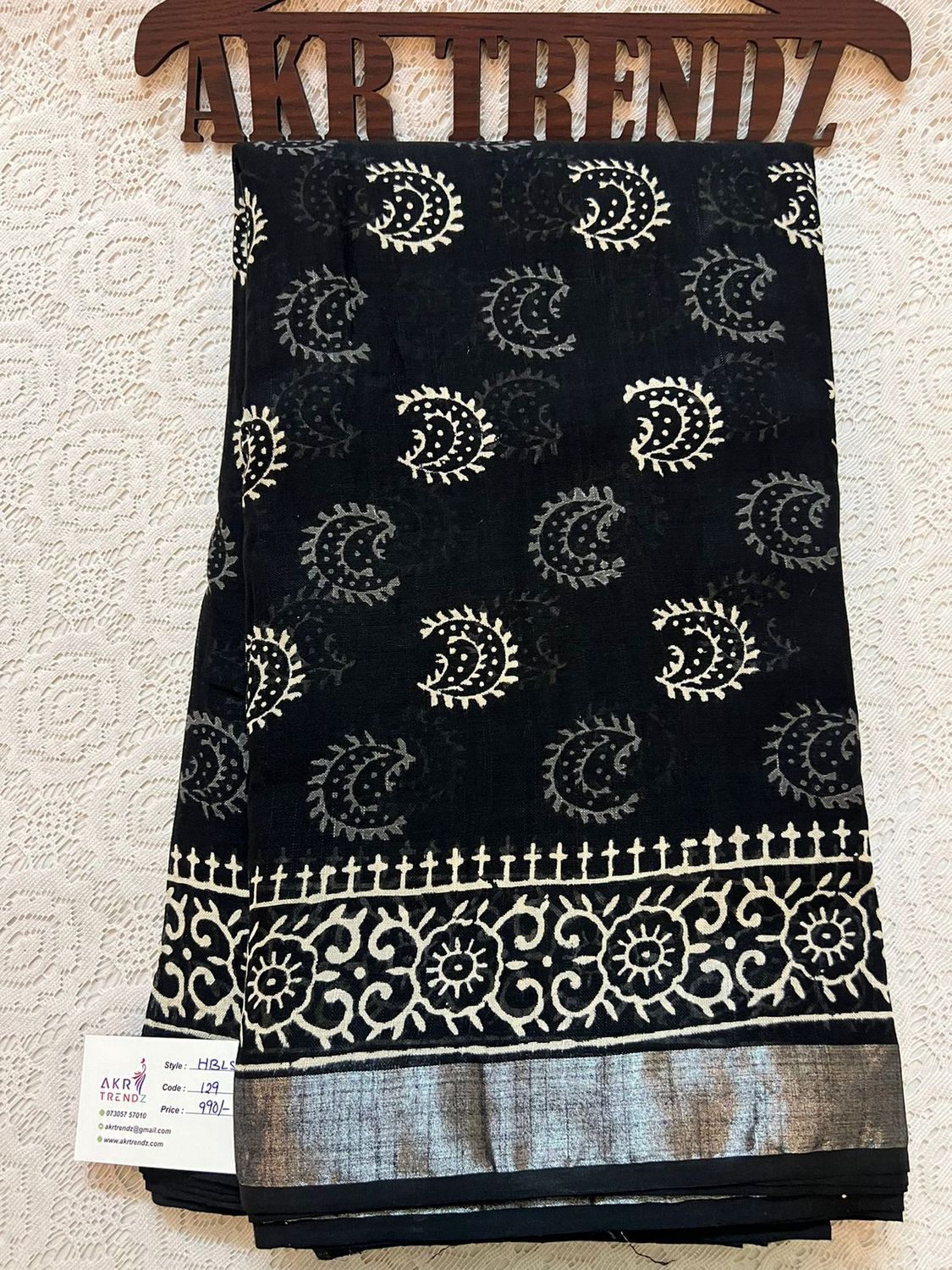 Hand Block Linen cotton sarees