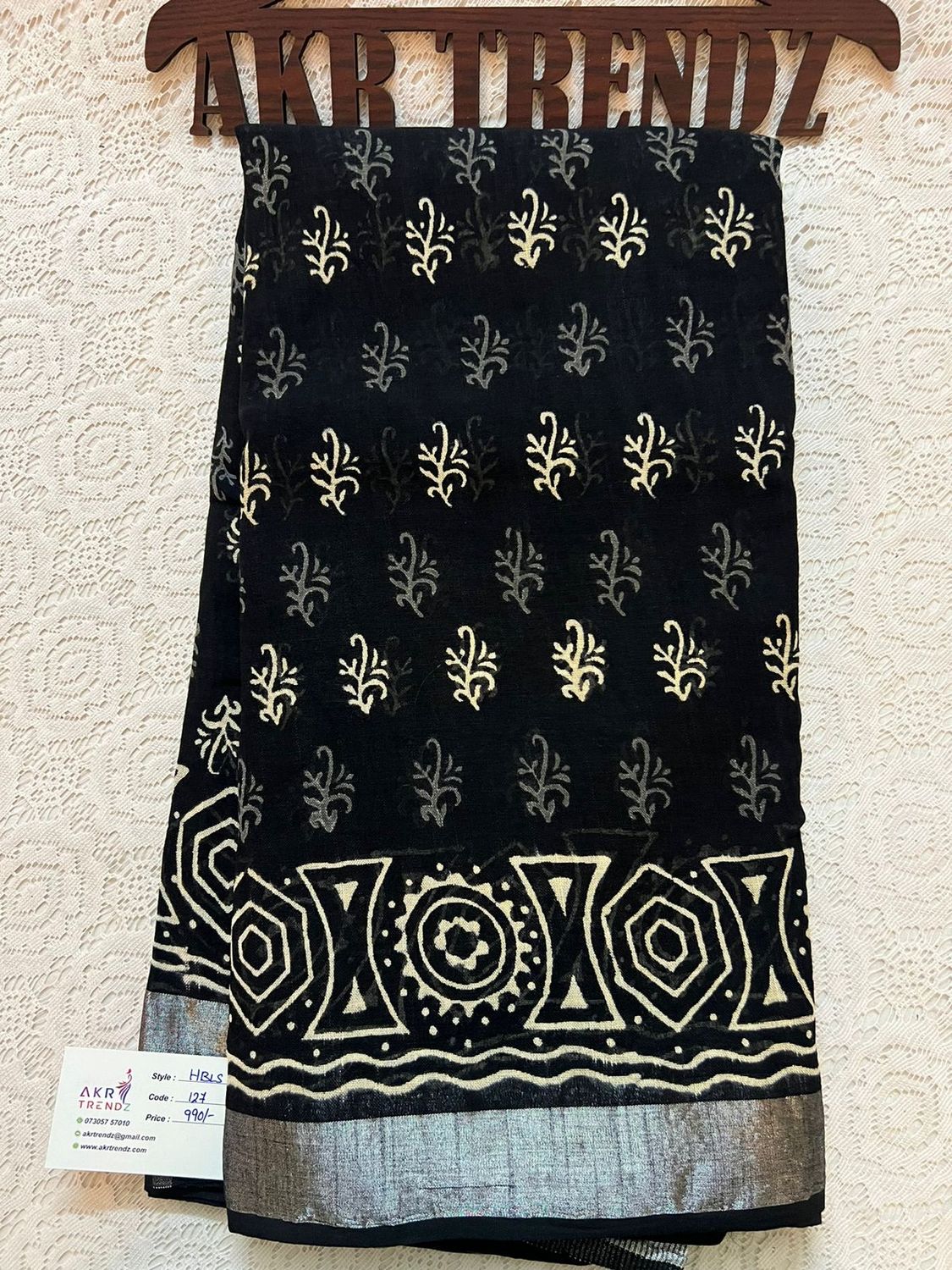 Hand Block Linen cotton sarees