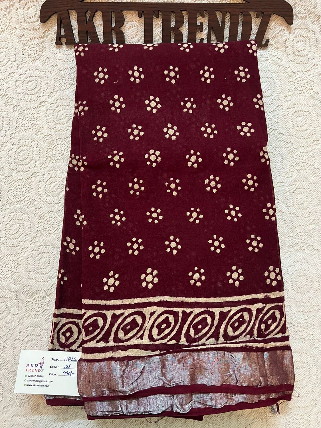 Hand Block Linen cotton sarees