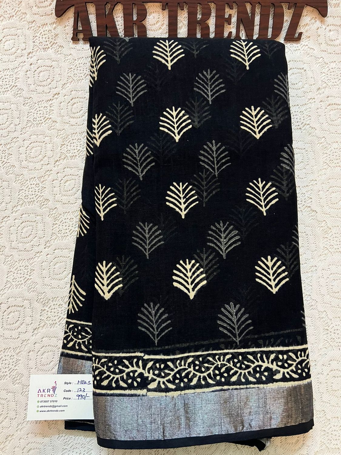 Hand Block Linen cotton sarees