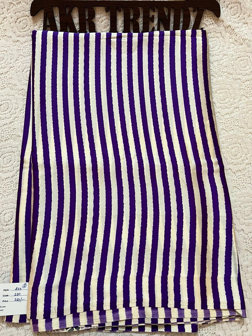 ​Striped Printed Semi Modal silk  Sarees