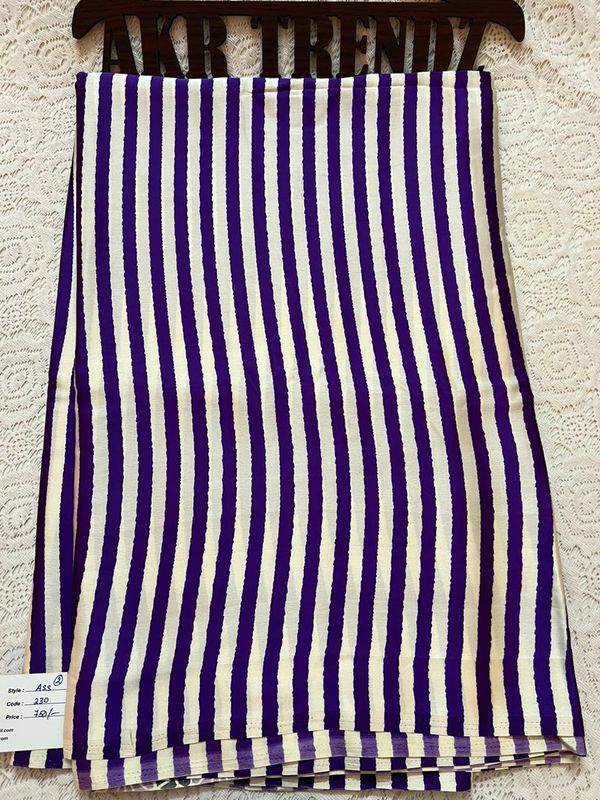​Striped Printed Semi Modal silk  Sarees