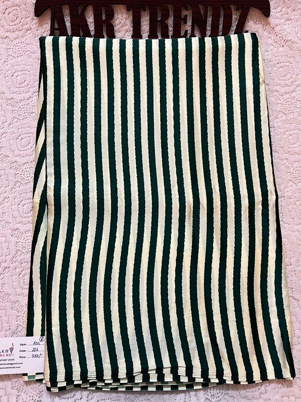 ​Striped Printed Semi Modal silk  Sarees