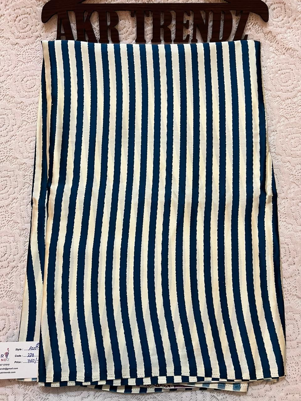 ​Striped Printed Semi Modal silk  Sarees