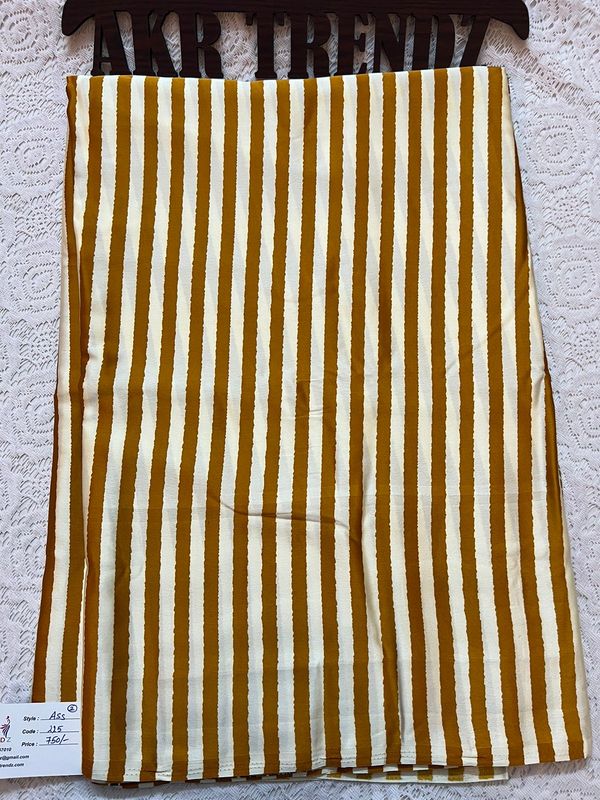 ​Striped Printed Semi Modal silk  Sarees
