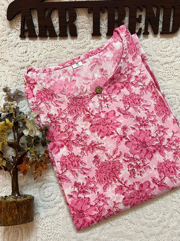 Handblock Cotton Long Kurti