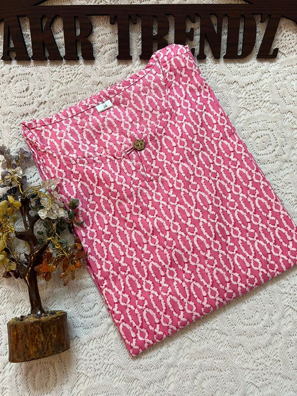 Handblock Cotton Long Kurti