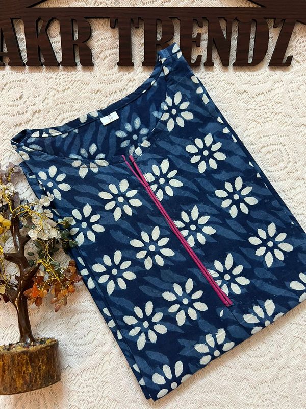 Handblock Cotton Long Kurti