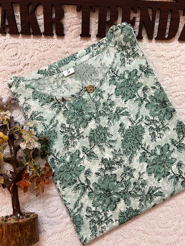 Handblock Cotton Long Kurti
