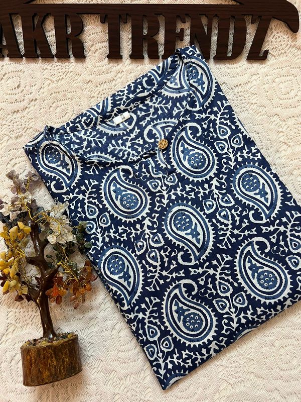 Handblock Cotton Long Kurti