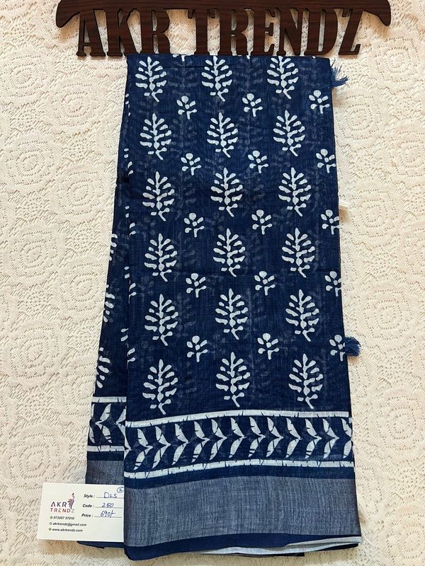 Digital print linen sarees