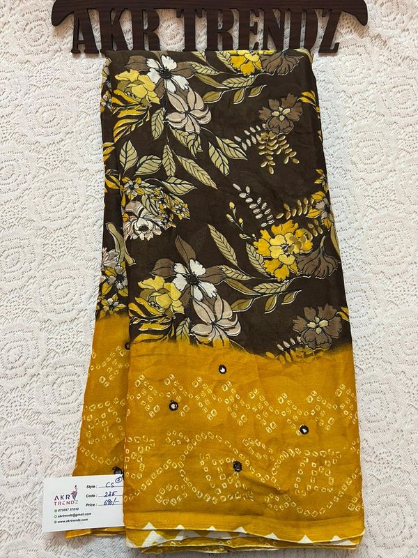 Floral print chiffon sarees​