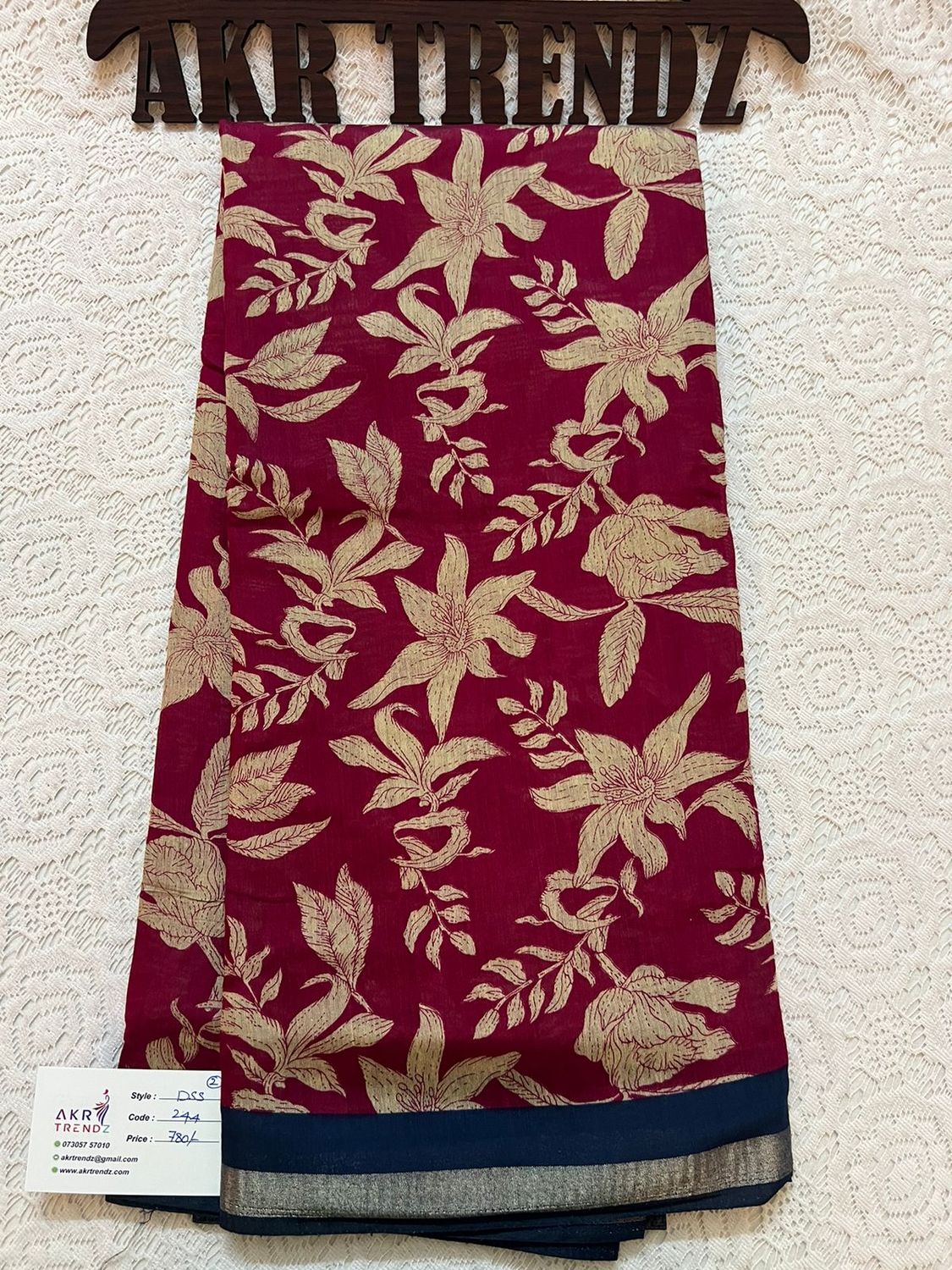 Thin Border printed silk sarees​