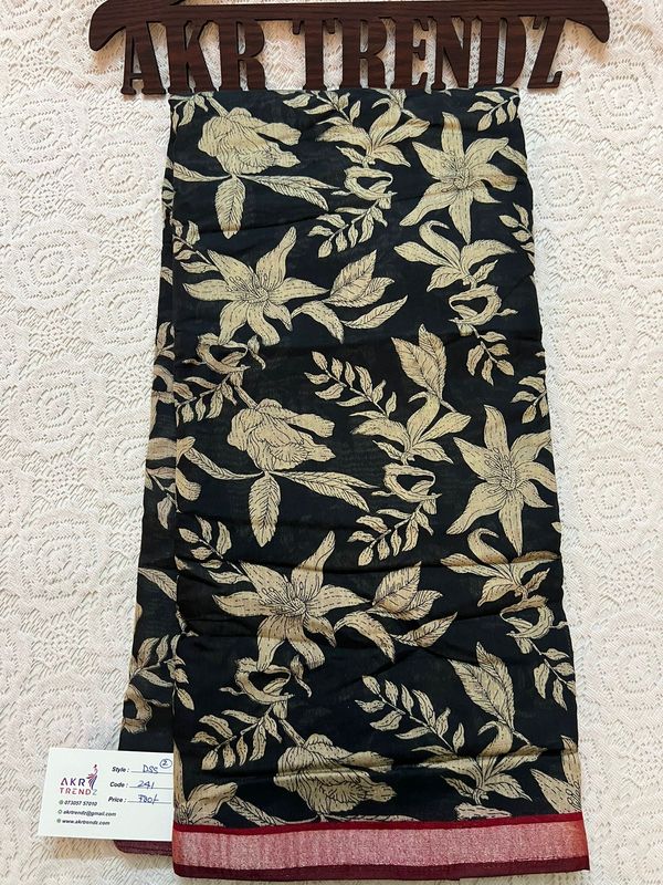 Thin Border printed silk sarees​