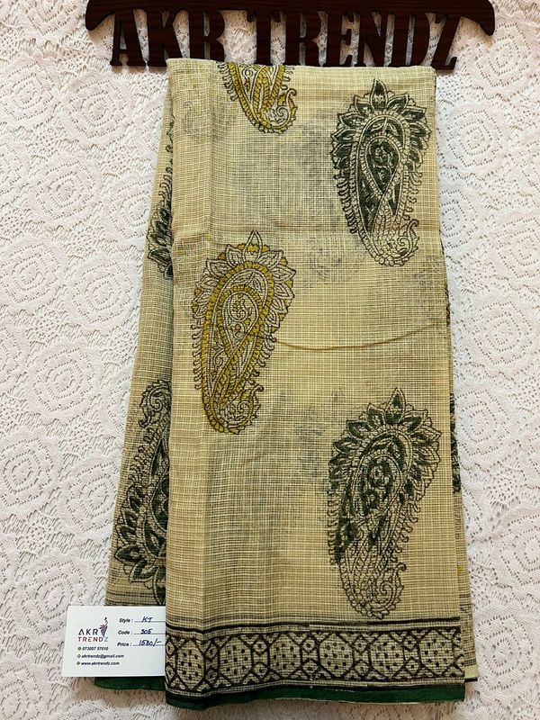 Hand block Kota Doria sarees