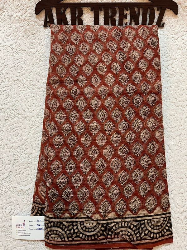 Hand block Kota Doria sarees