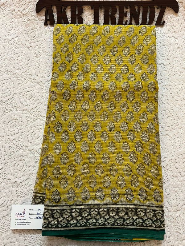 Hand block Kota Doria sarees
