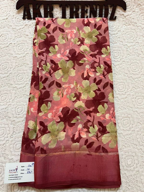 Satin Border Georgette sareee​