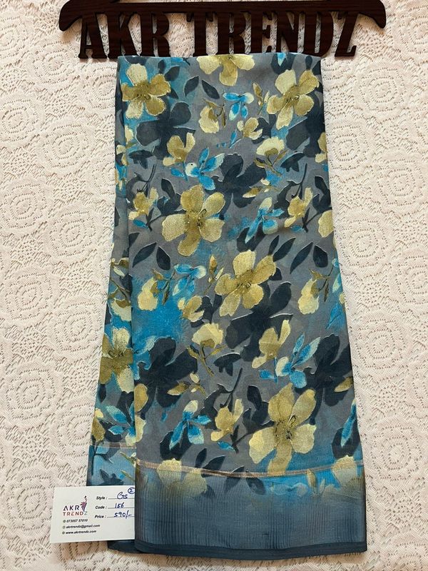 Satin Border Georgette sareee​
