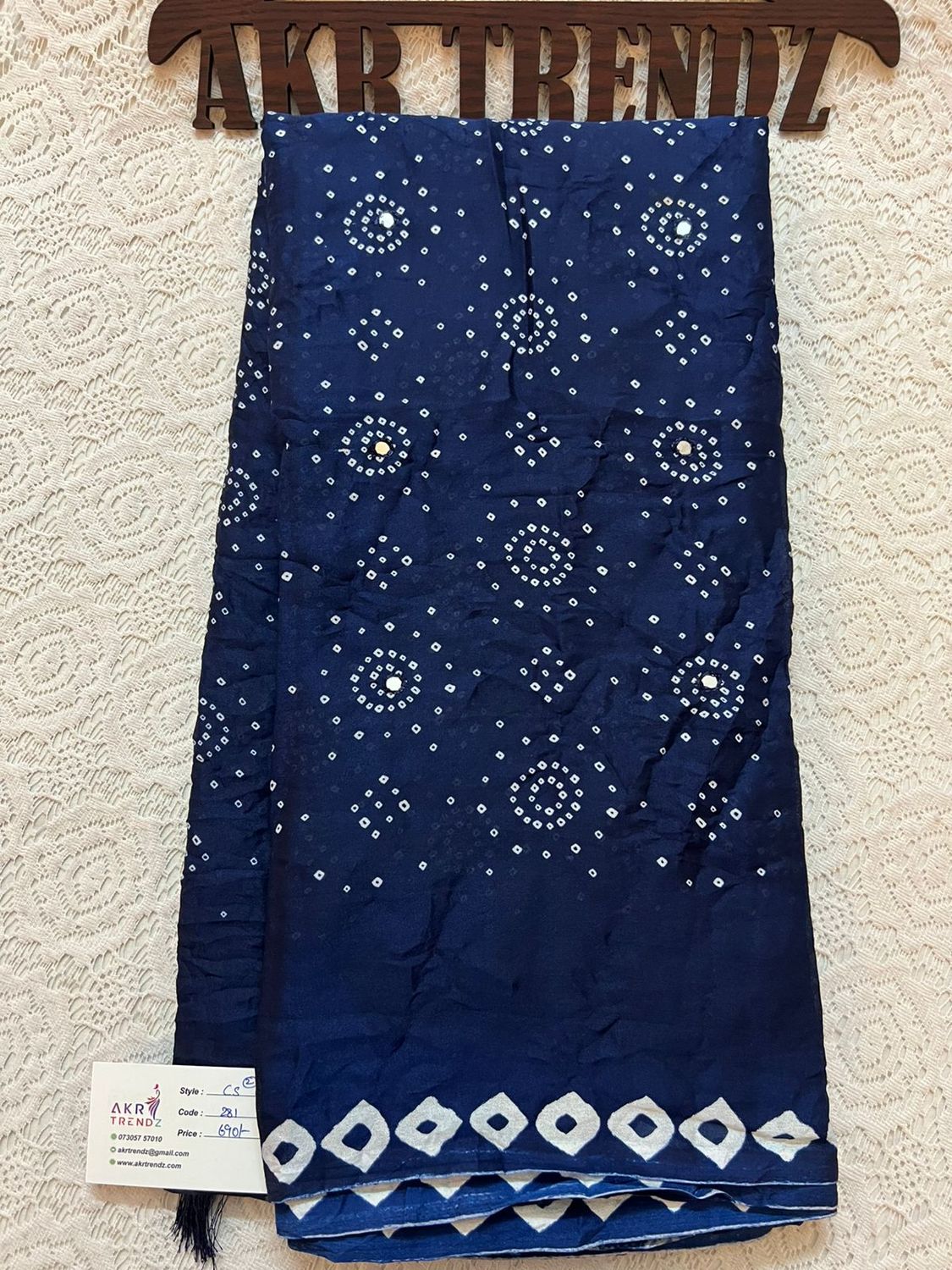 Bandhani print chiffon sarees​
