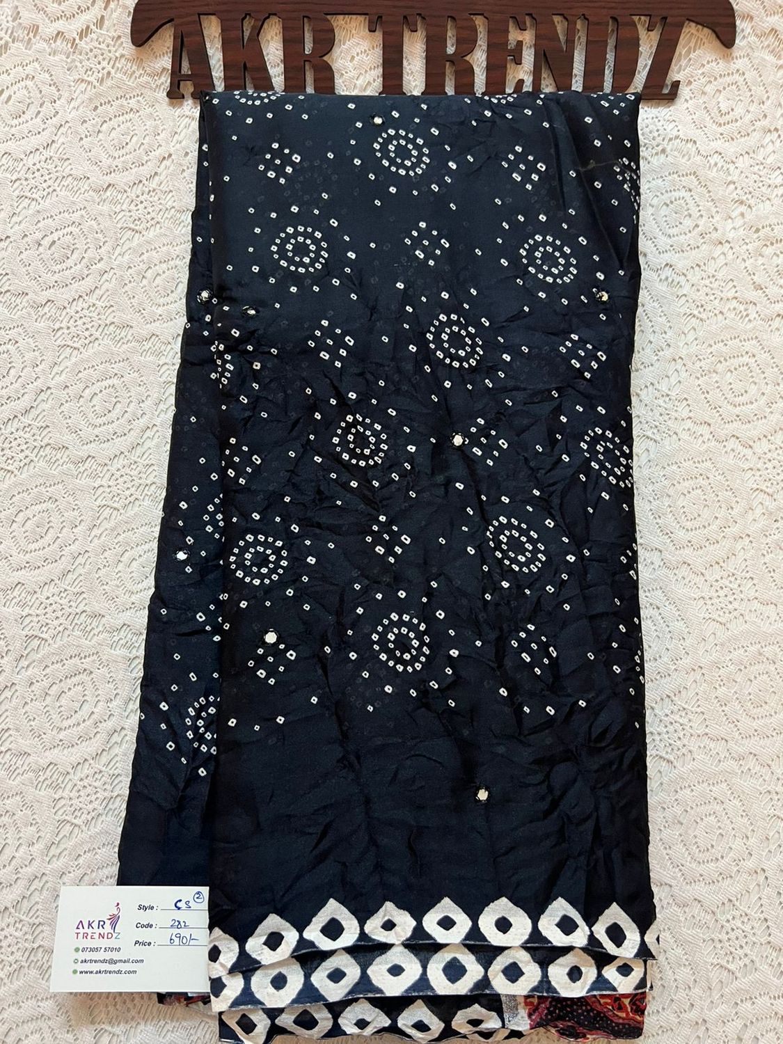 Bandhani print chiffon sarees​