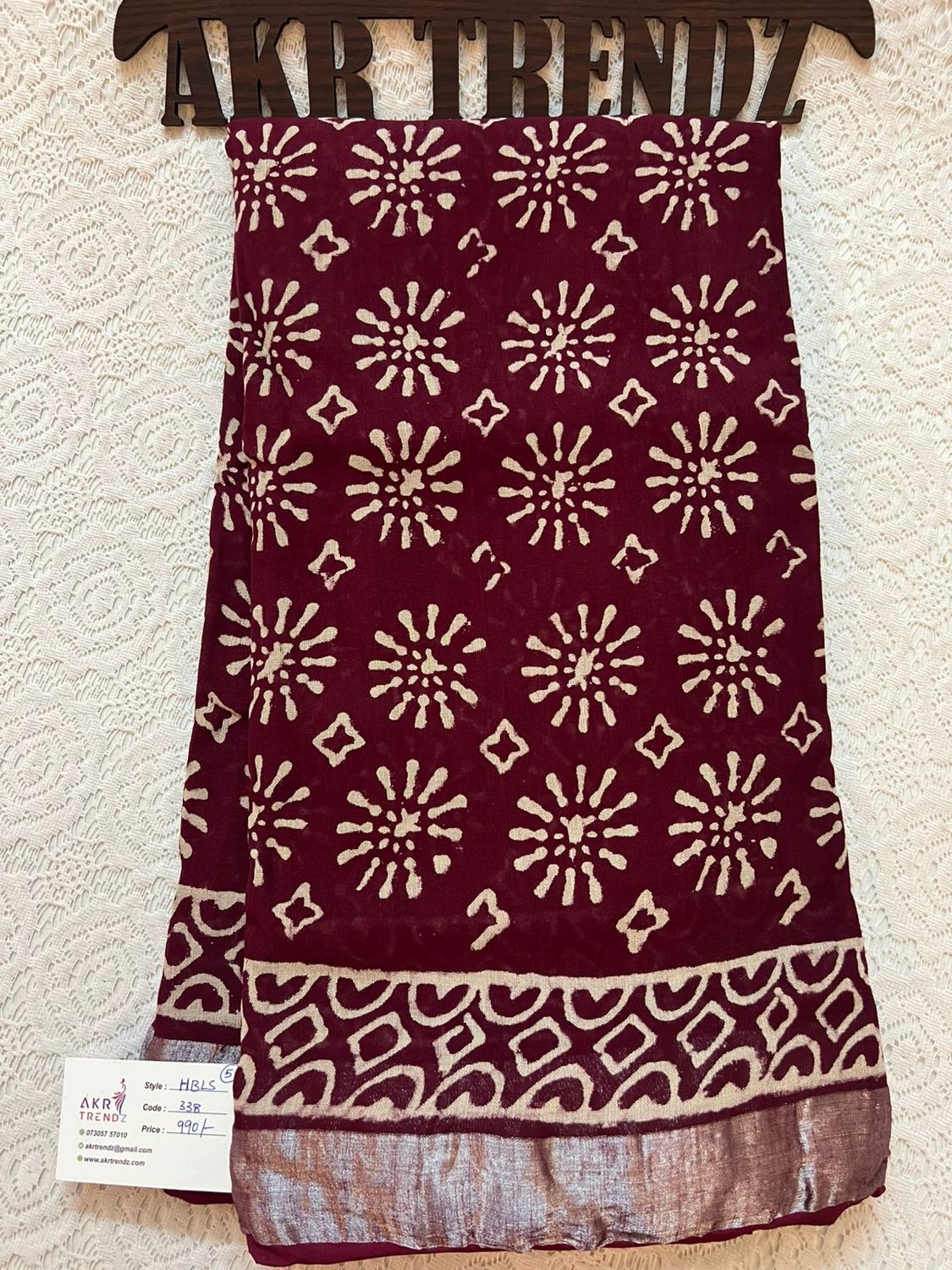 Hand Block Linen cotton sarees