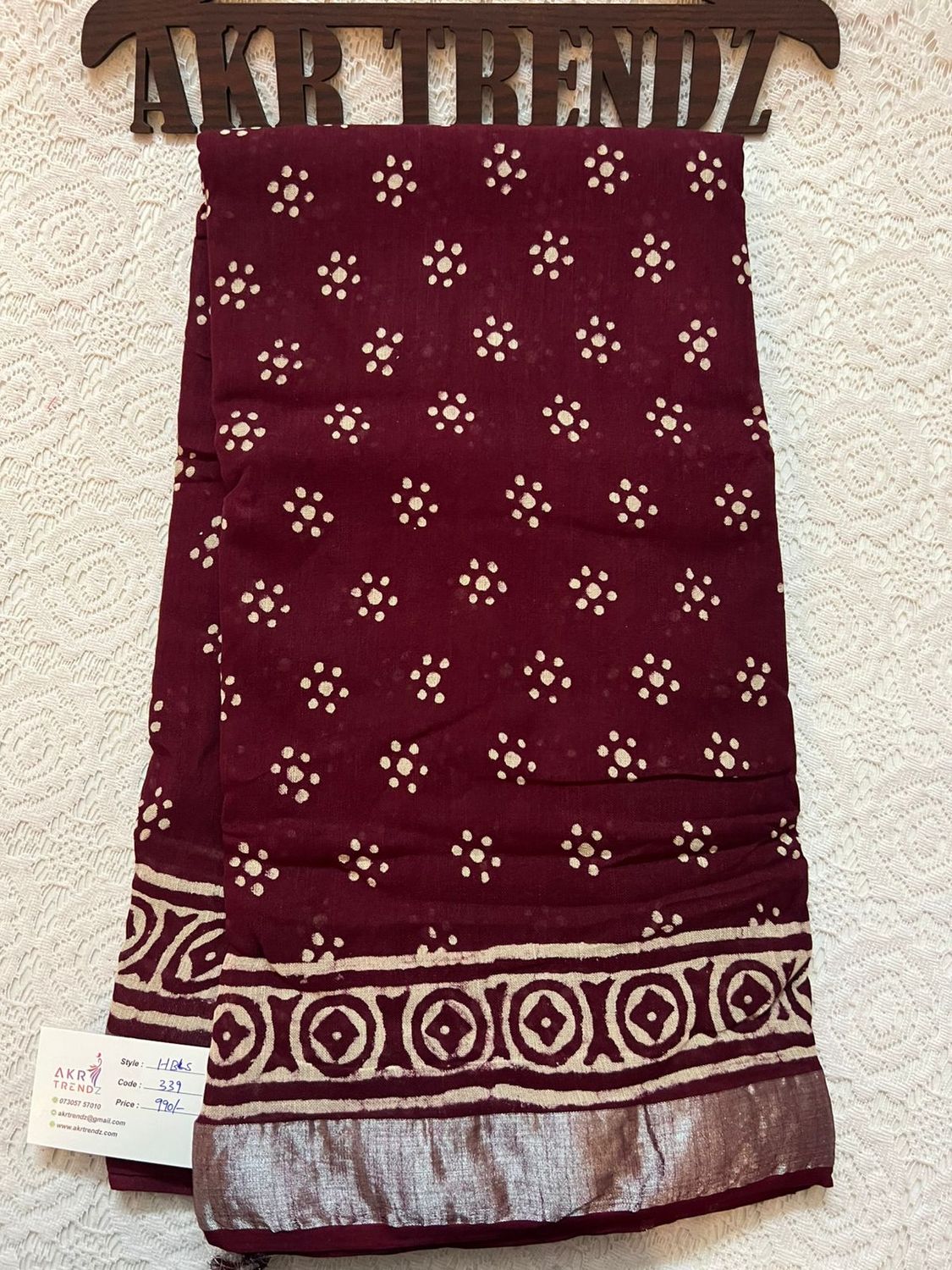 Hand Block Linen cotton sarees