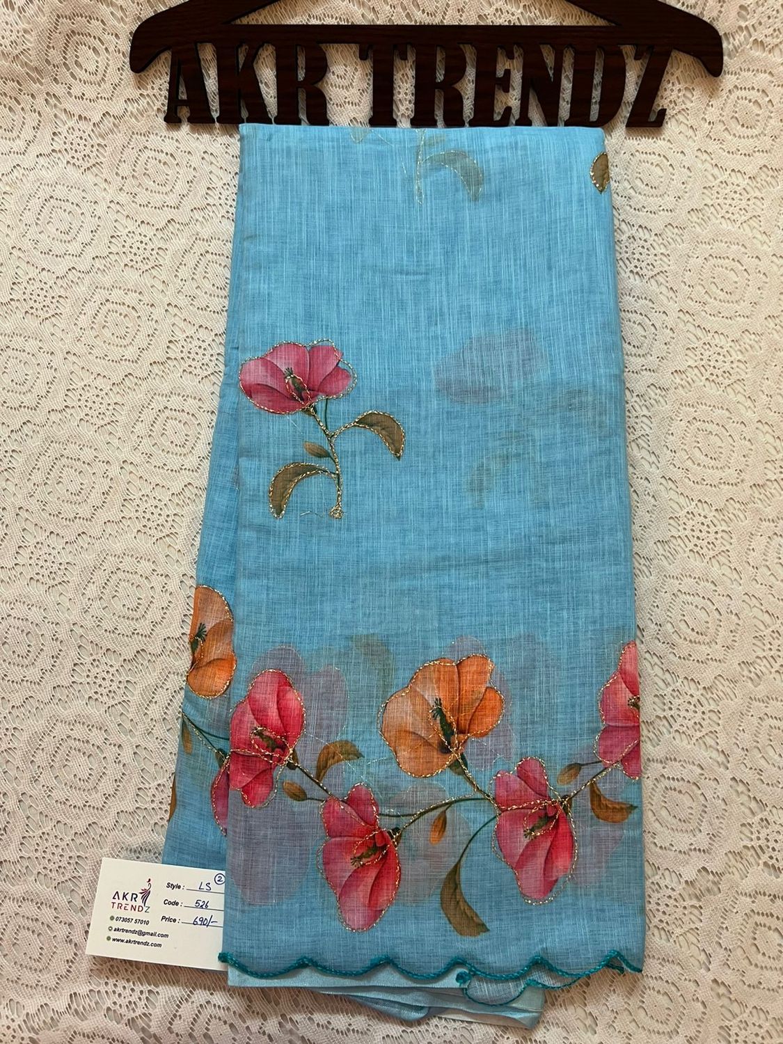 Embroidered Linen cotton Sarees​