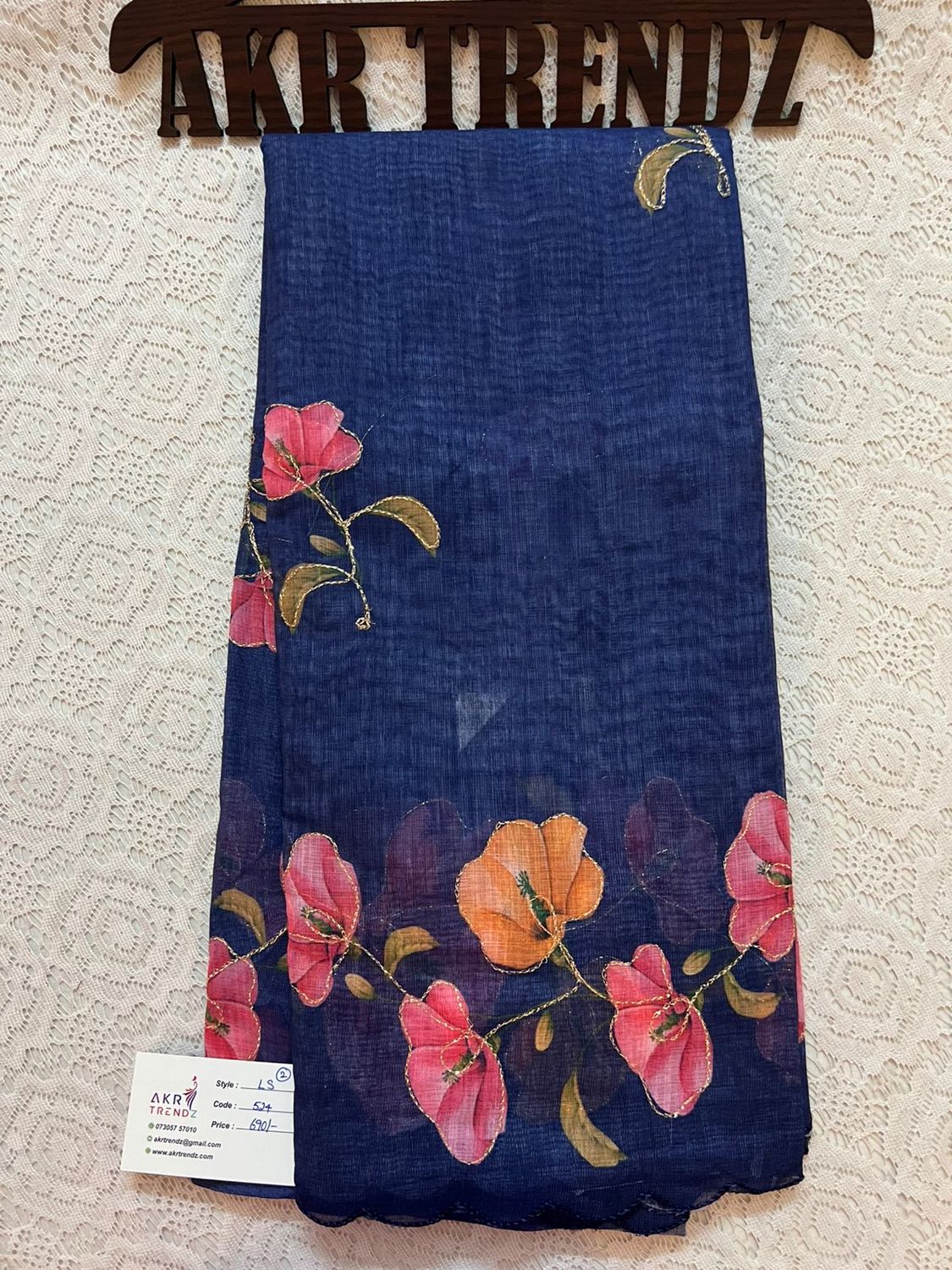 Embroidered Linen cotton Sarees​
