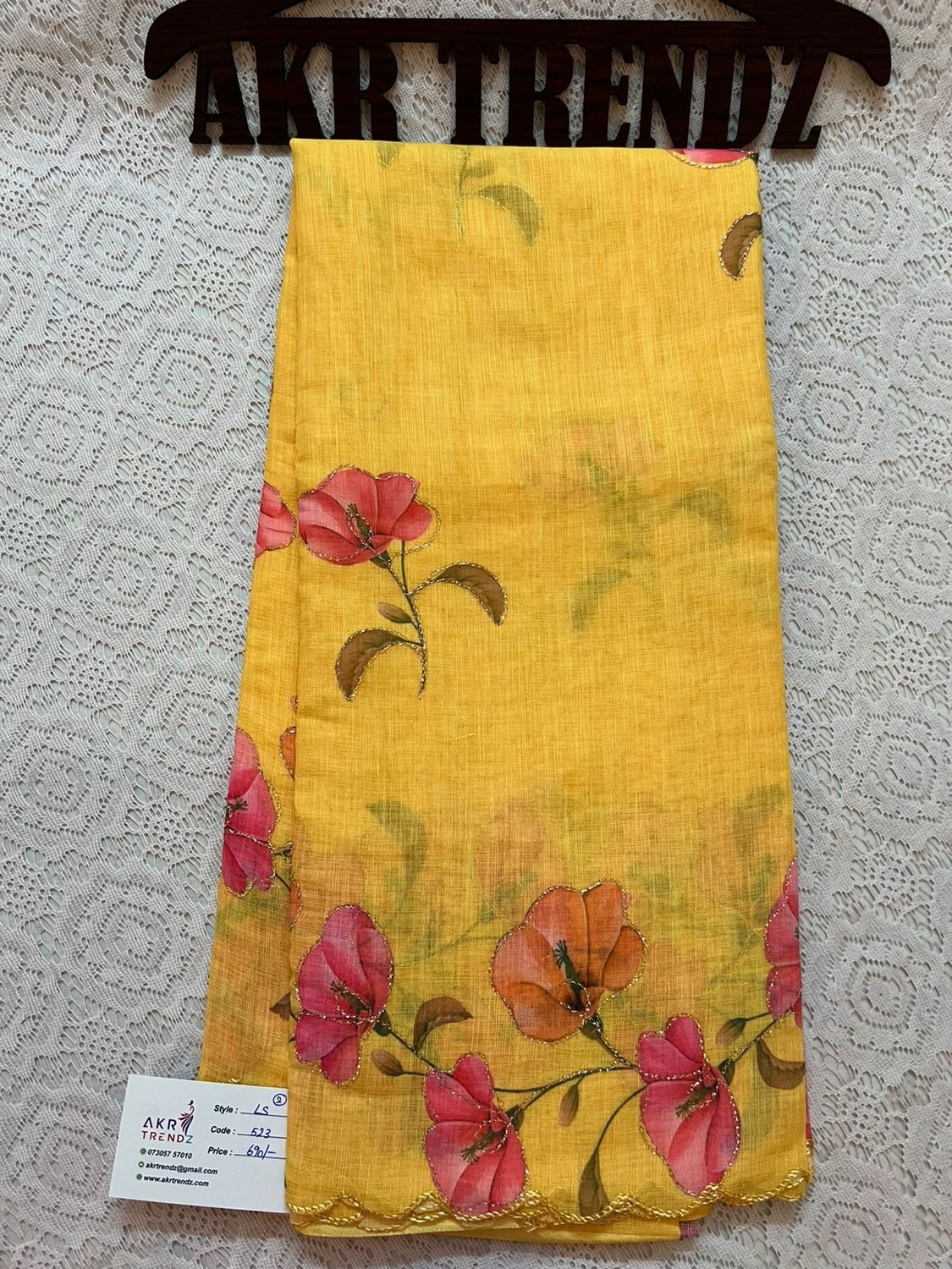 Embroidered Linen cotton Sarees​