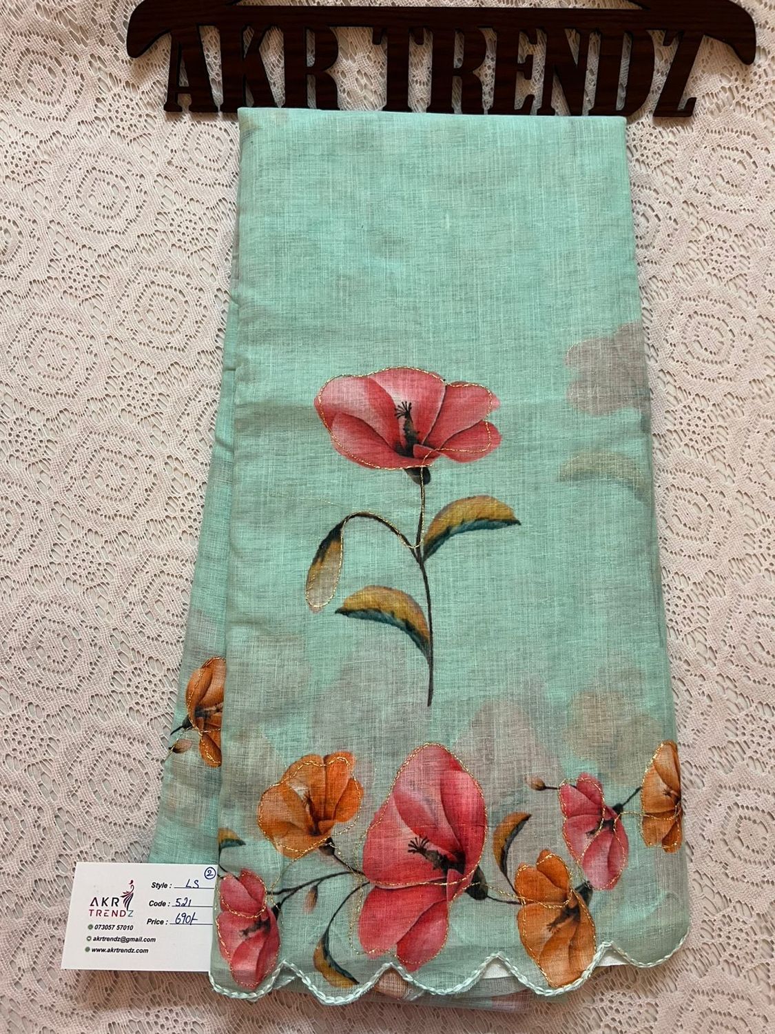 Embroidered Linen cotton Sarees​