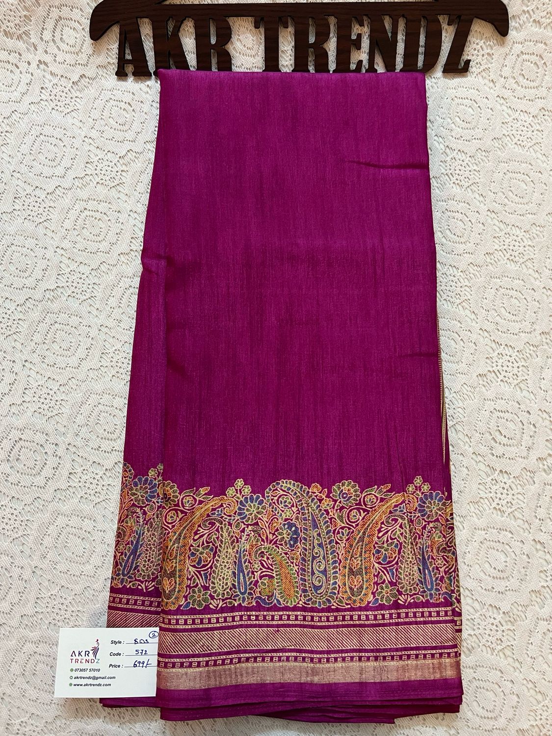 Thin border Printed Silk Sarees