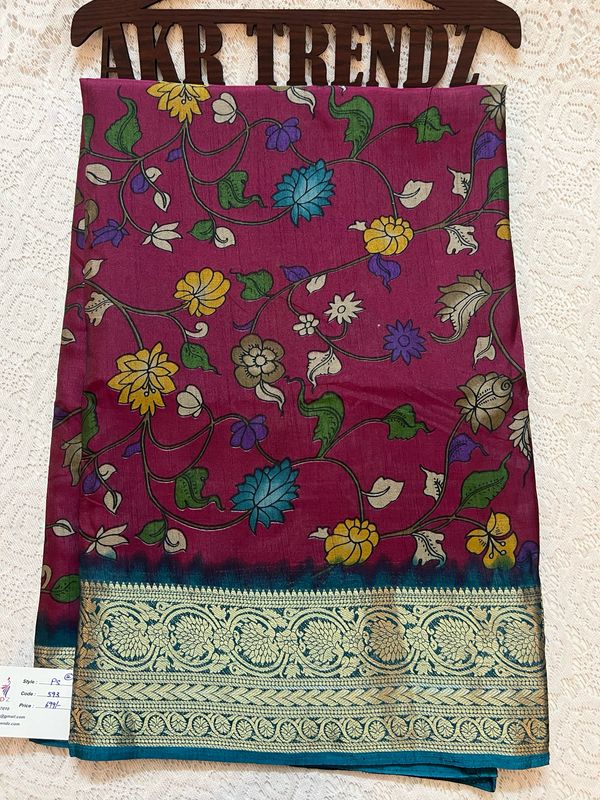 Kalamkari Soft Silk Sarees