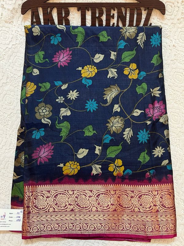 Kalamkari Soft Silk Sarees