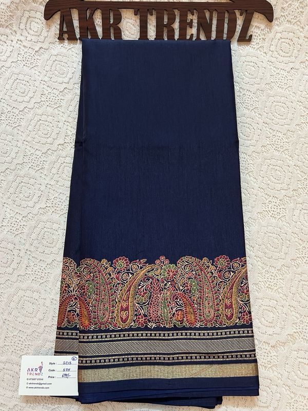 Thin border Printed Silk Sarees
