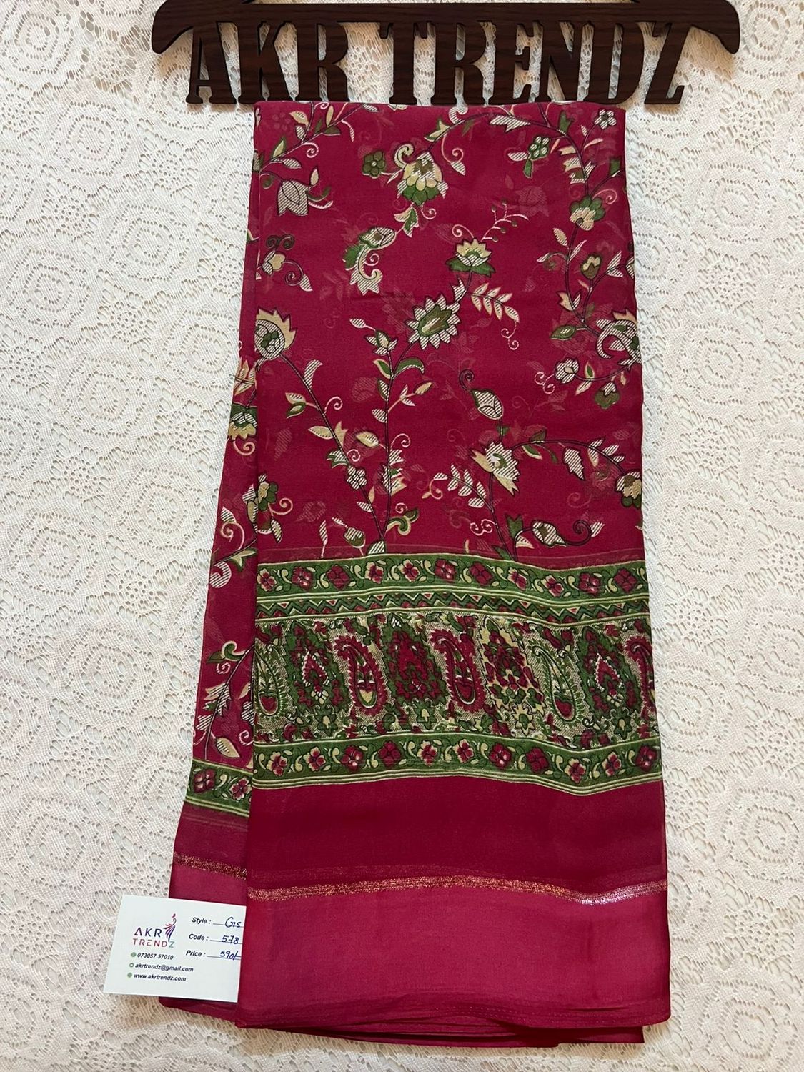 Satin Border Georgette sareee
