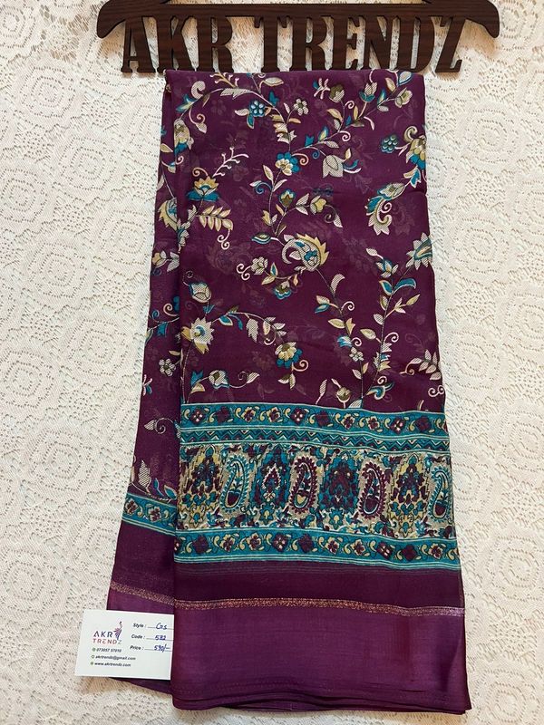 Satin Border Georgette sareee
