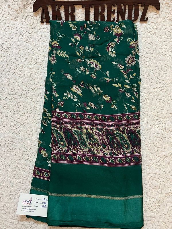 Satin Border Georgette sareee