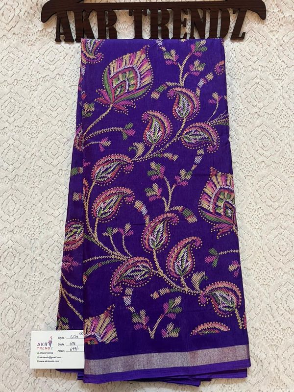 Thin Border printed silk sarees​