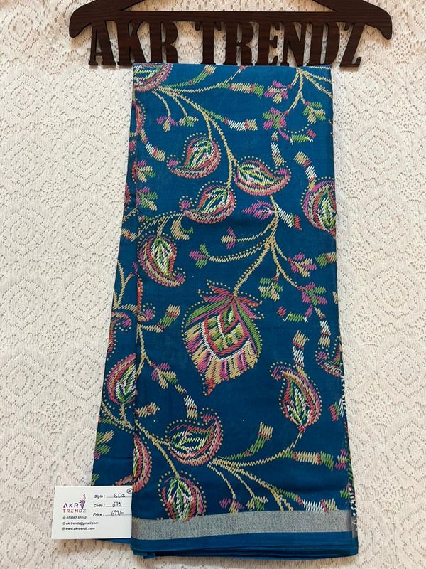 Thin Border printed silk sarees​