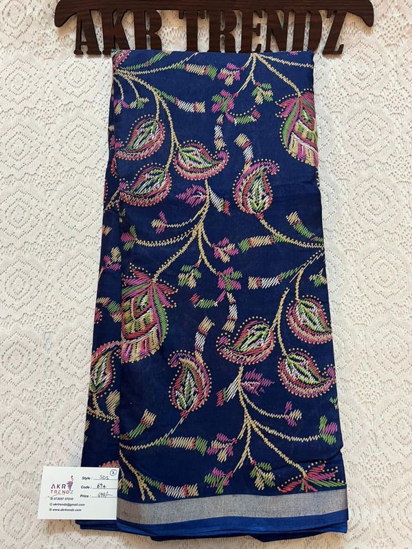 Thin Border printed silk sarees​